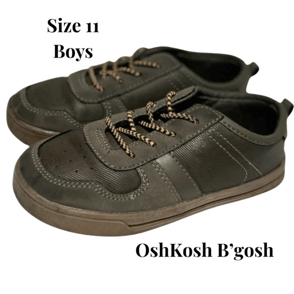 Oshkosh boys shoes Sz 11 medium gray sneakers casual - Picture 1 of 5